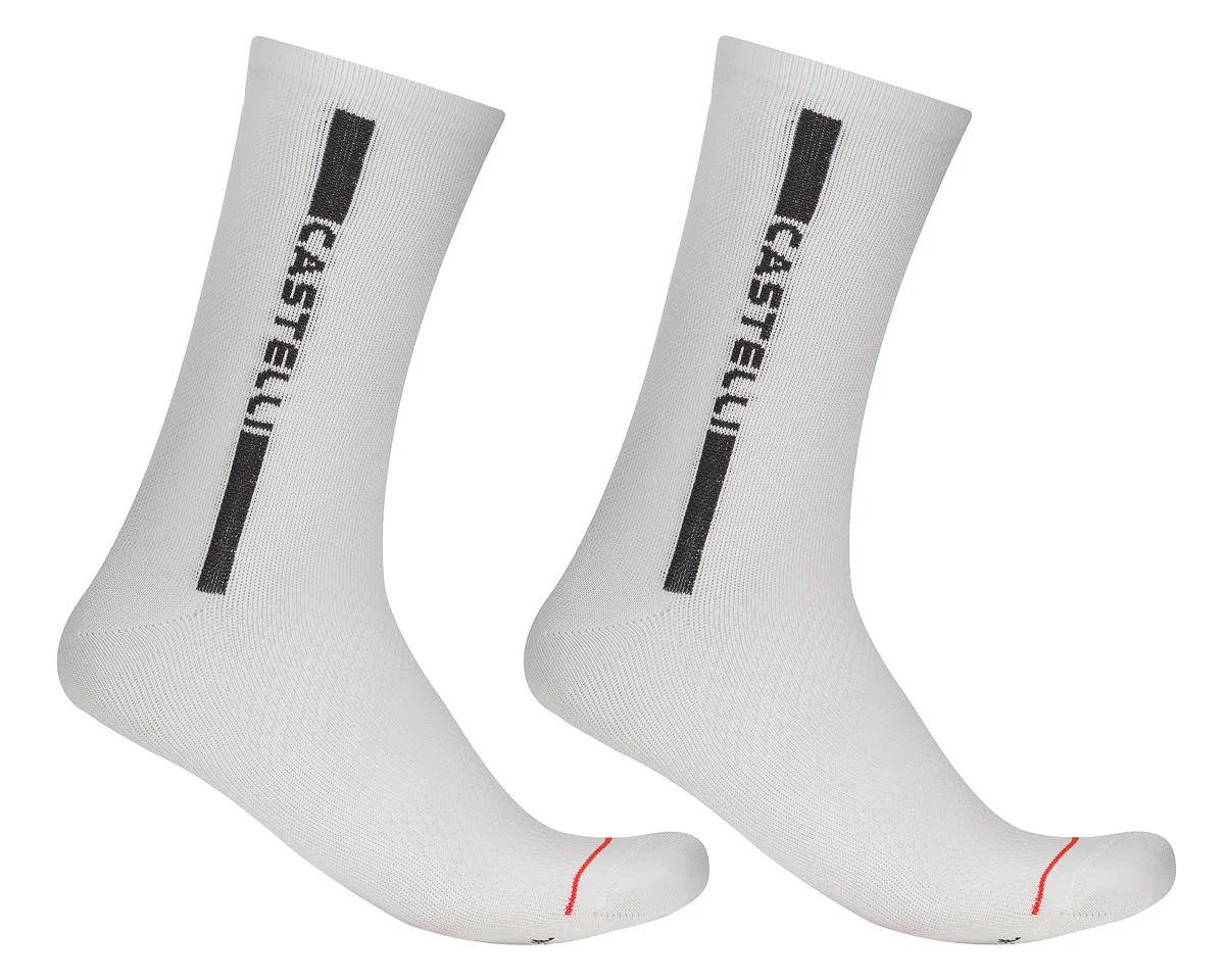 Castelli Women's Linea Logo 15 Socks (White/Black) (L/XL)